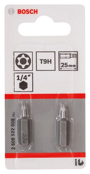Bosch T9H Security-Torx® Extra-Hard Screwdriver Bit Set