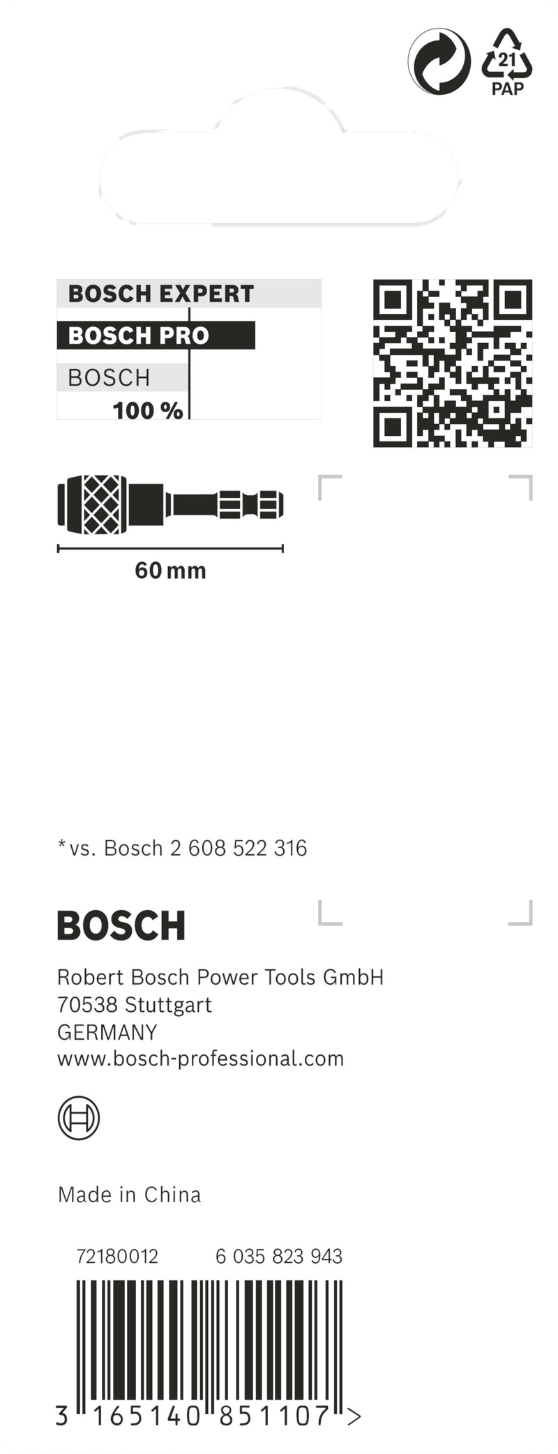Portabrocas de impacto Bosch UniBitholder + portabrocas QC + imán