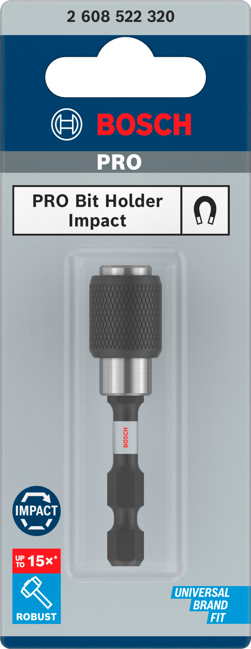 Portabrocas de impacto Bosch UniBitholder + portabrocas QC + imán