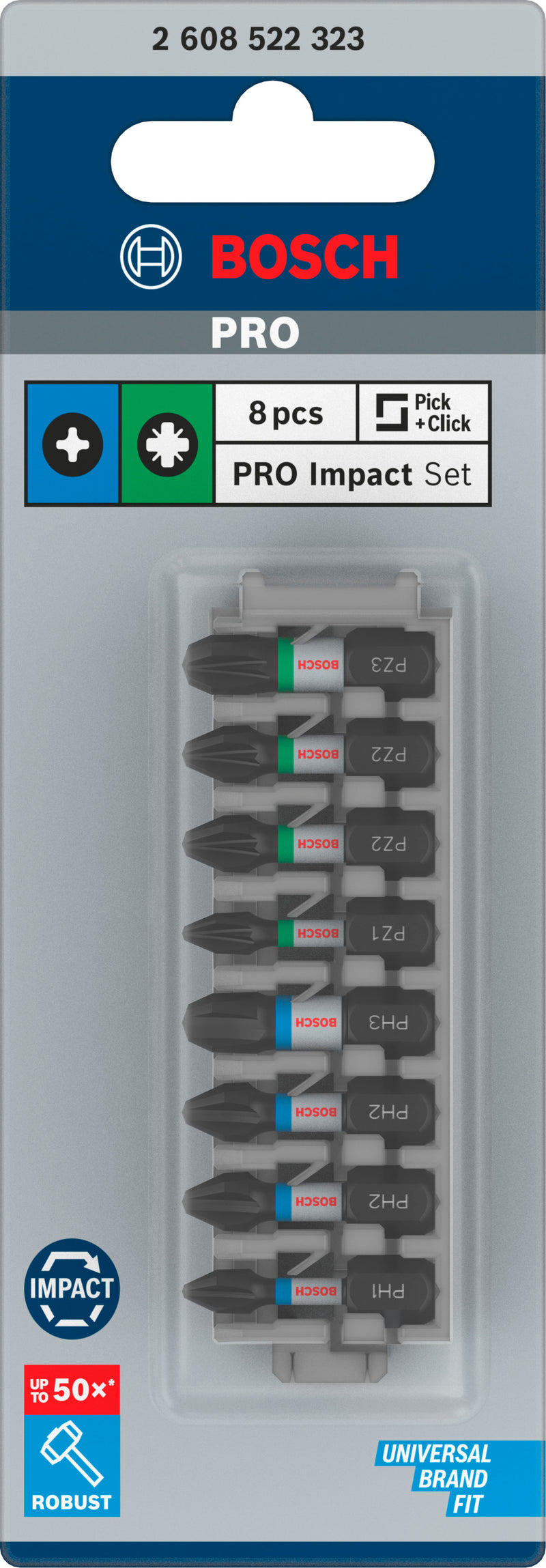 Bosch Impact SD Bit Insert Pack: PH & PZ (8pc)