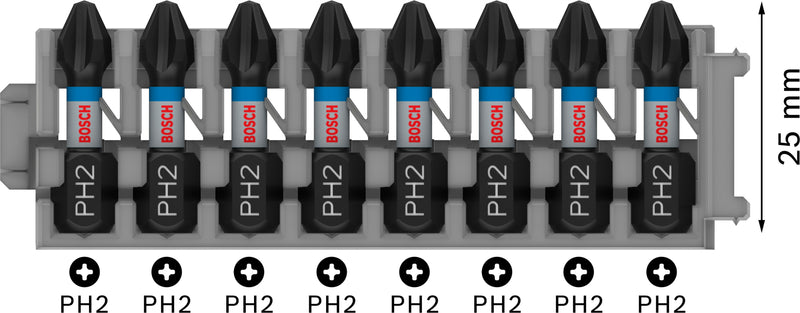 Bosch Impact SD Bit Insert Pack: PH2 (8pc)