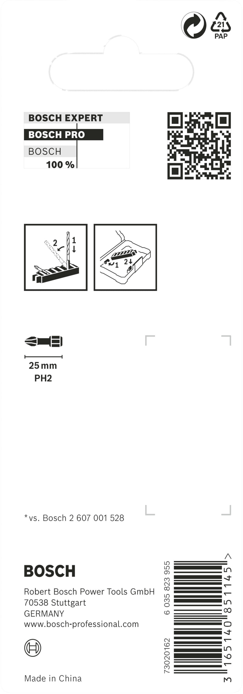 Bosch Impact SD Bit Insert Pack: PH2 (8pc)