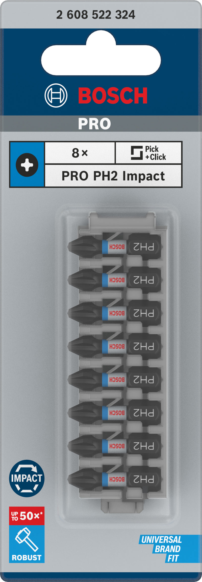 Bosch Impact SD Bit Insert Pack: PH2 (8pc)