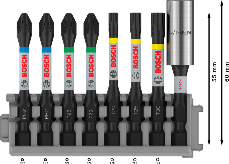 Bosch ImpactPowerBitInsertPack+Bitholder(8pc)