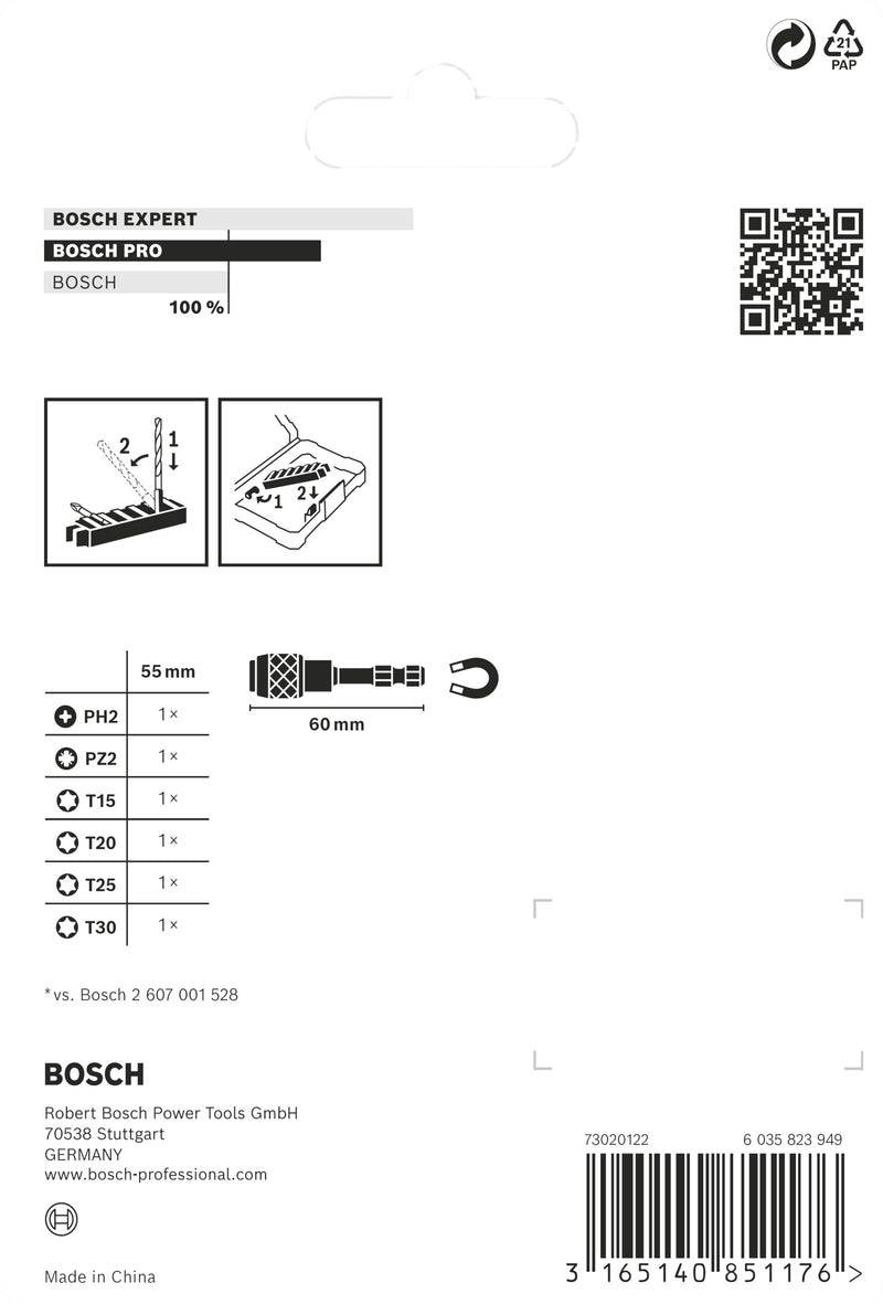 Bosch Impact PB Insert Pack+QR Bitholder(8pc)