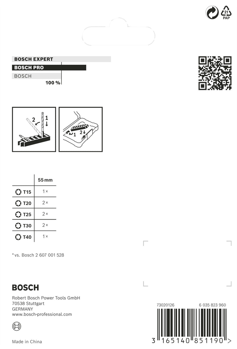 Bosch Impact PowerBit Insert Pack T15-40 (8pc)