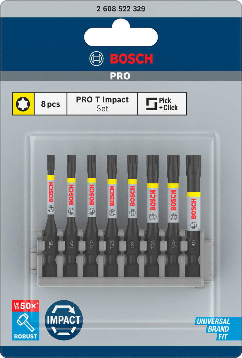 Bosch Impact PowerBit Insert Pack T15-40 (8pc)