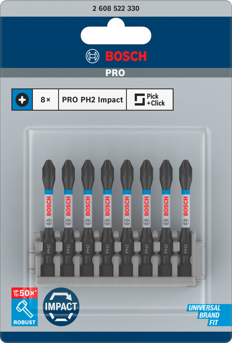 Bosch Impact Power Bit Insert Pack PH2 (8pcs)