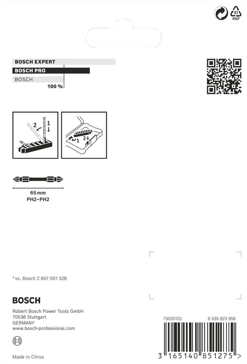 Paquete de insertos Bosch Impact DEB PH2 (8 piezas)