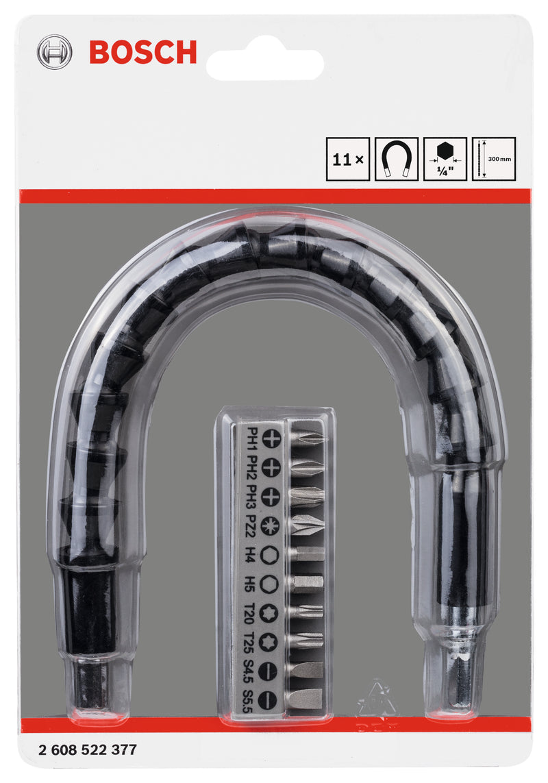 Extensão flexível Bosch 11 peças (plástico, 300 mm) + SDB