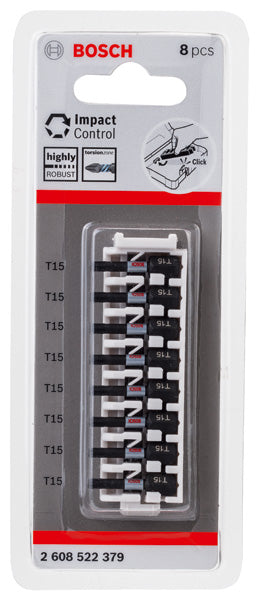 Bosch Impact Control Insert Bit Set (8xT15)