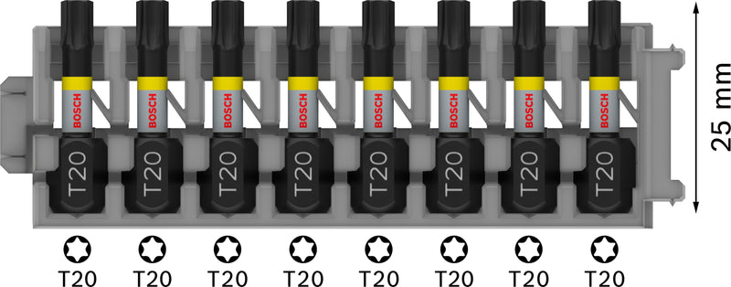 Bosch PRO Torx Impact Tip, T20, 25 mm, 8 units.