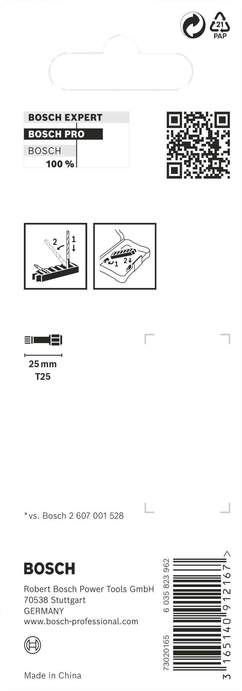 Bosch PRO Torx Impact Tip, T25, 25 mm, 8 units.