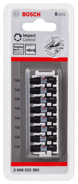 Bosch Impact Control Insert Drills, 8-pack, 8xT40