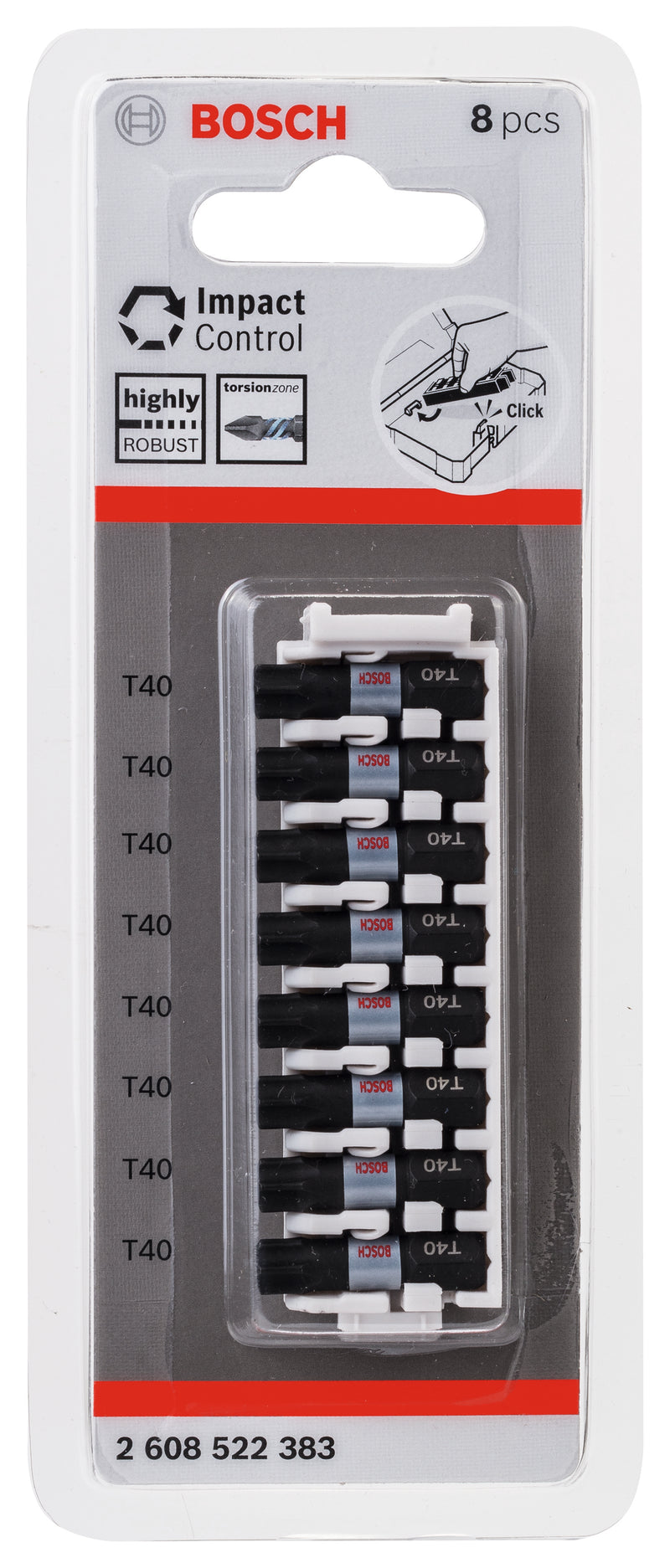 Bosch Impact Control Insert Drills, 8-pack, 8xT40