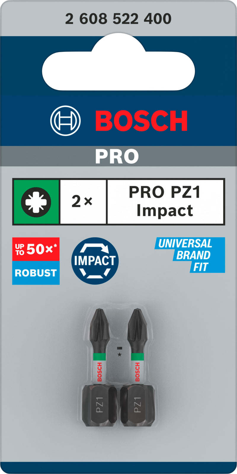 Bosch Screwdriver bit 25mm, 2xPZ1