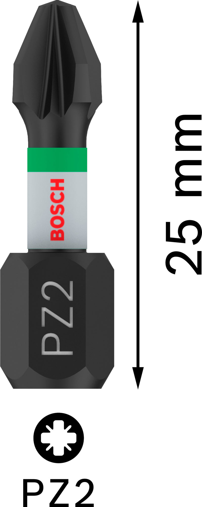 Bosch Screwdriver bit 25mm, 2xPZ2