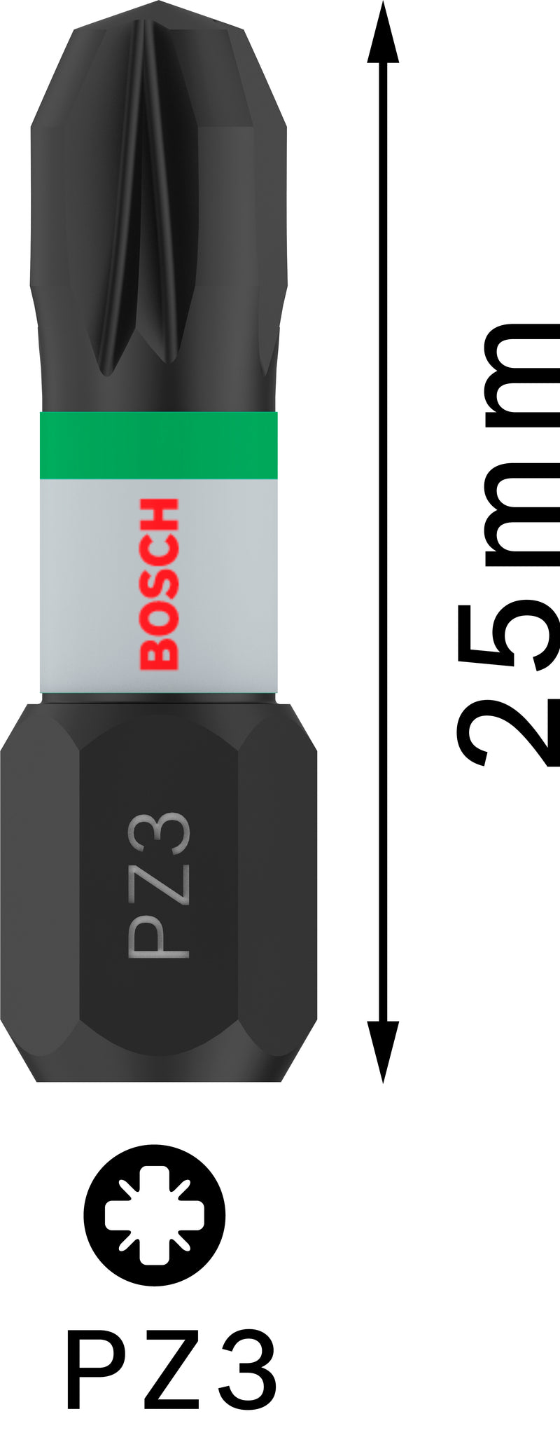 Bosch Screwdriver bit 25mm, 2xPZ3