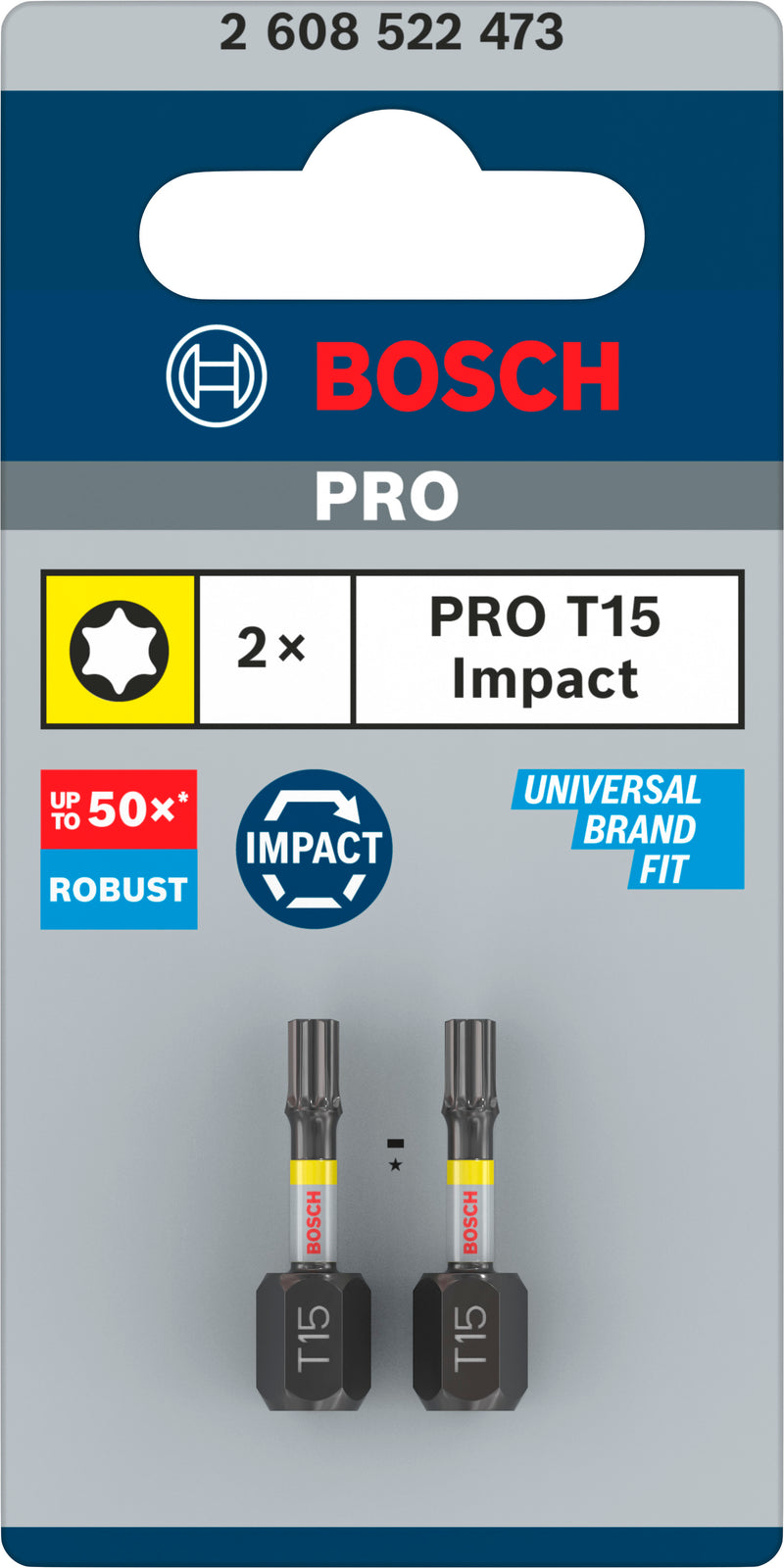 Bosch Screwdriver bit Impact 2xT15 Insert