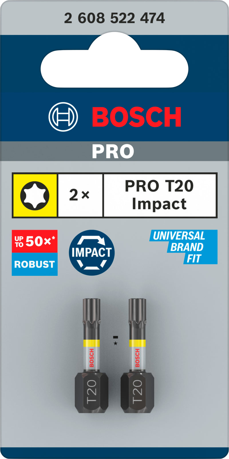Bosch Screwdriver bit Impact 2xT20 Insert