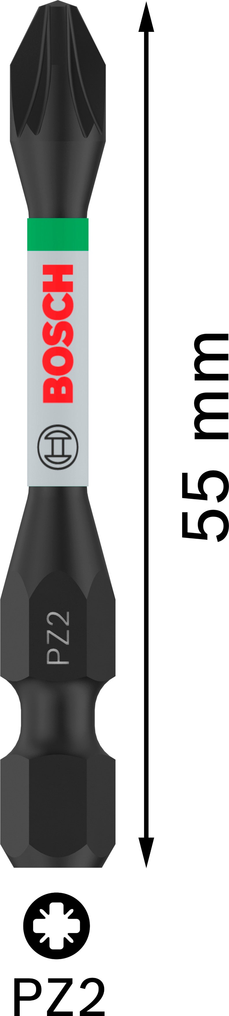 Bosch PRO POZIDRIV IMPACT BIT, PZ2, 55 MM,2pcs