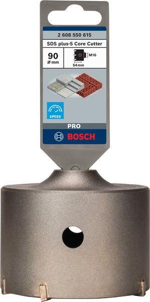 Cortador de núcleo Bosch PRO SDS plus-5, 90 x 50 x 72 mm
