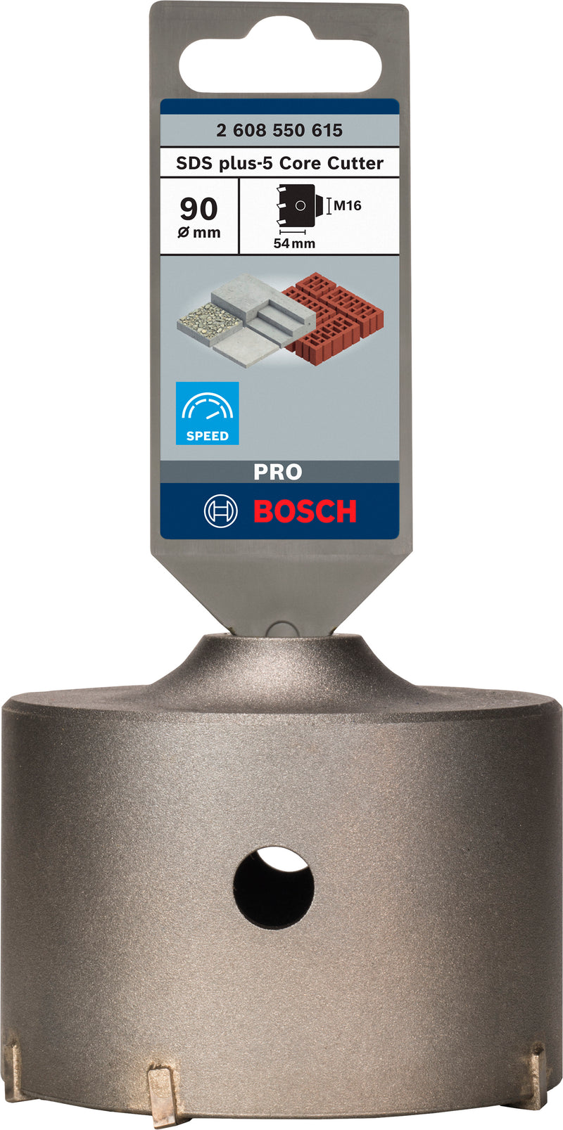 Cortador de núcleo Bosch PRO SDS plus-5, 90 x 50 x 72 mm