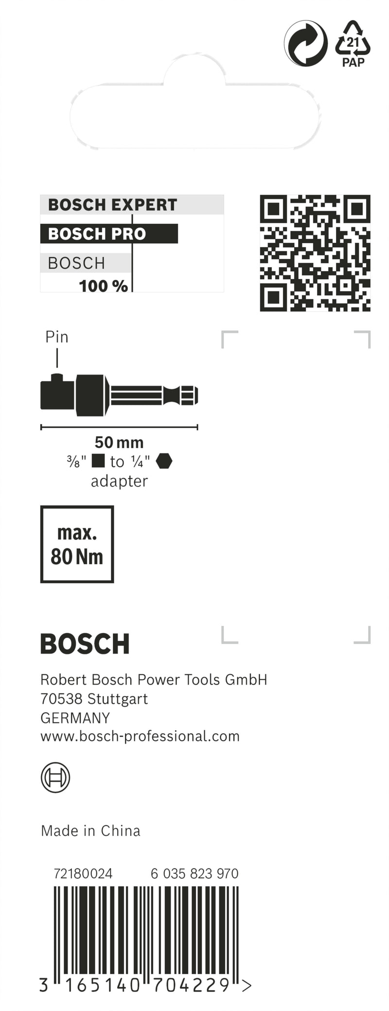Bosch Adapter - 3/8” square