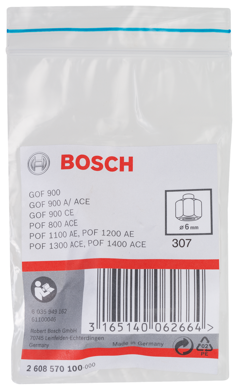 CONJUNTO DE PINÇAS E PORCAS Bosch 6 MM