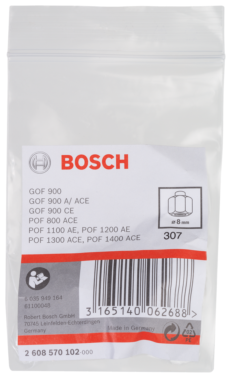 CONJUNTO DE PINÇAS E PORCAS Bosch 8MM