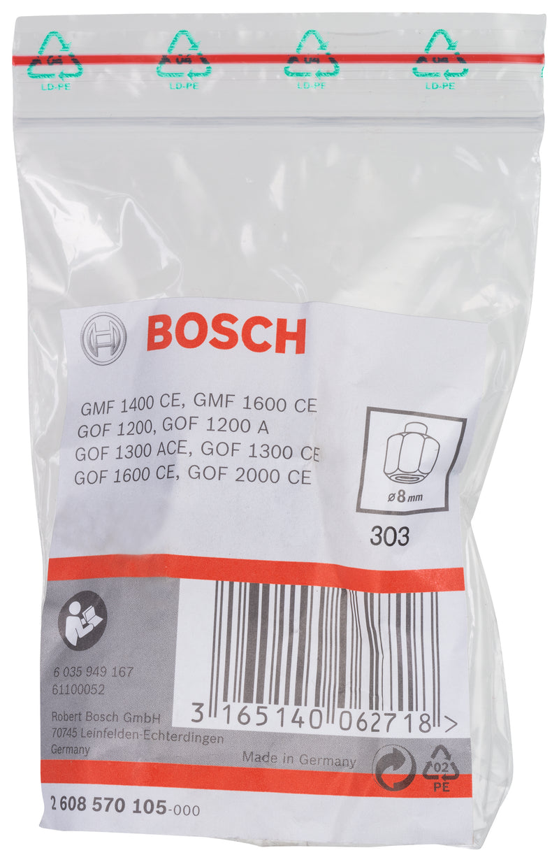 Bosch COLLET AND NUT SET 8MM