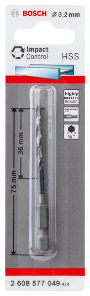 Broca de impacto Bosch HSS de 3,2 mm