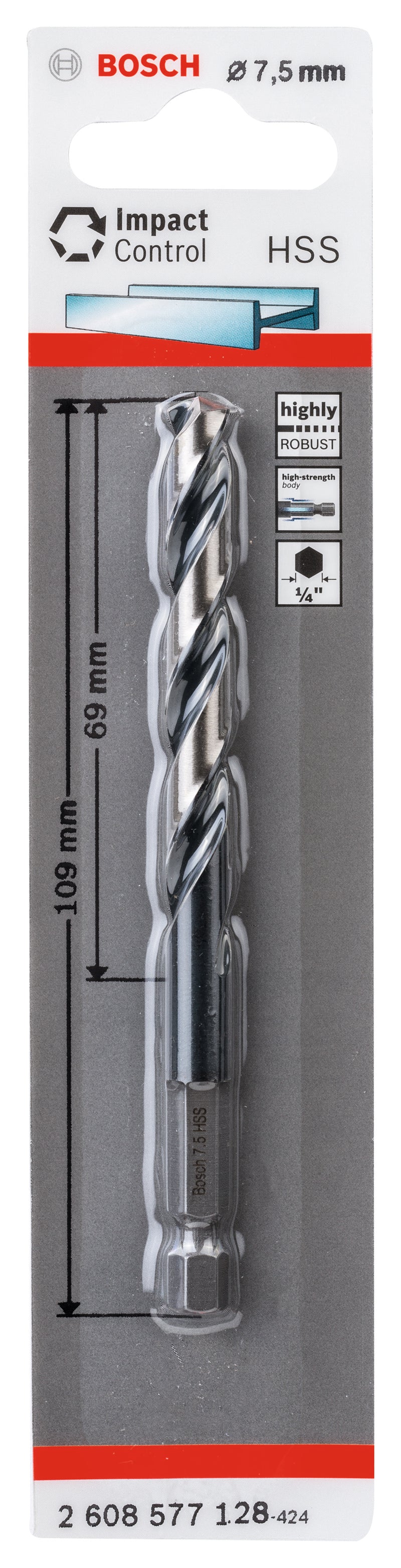 Bosch HSS Impact Drill Bit 7.5mm