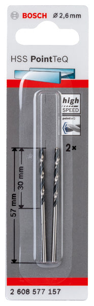 Broca Bosch HSS PointTeQ de 2,6 mm