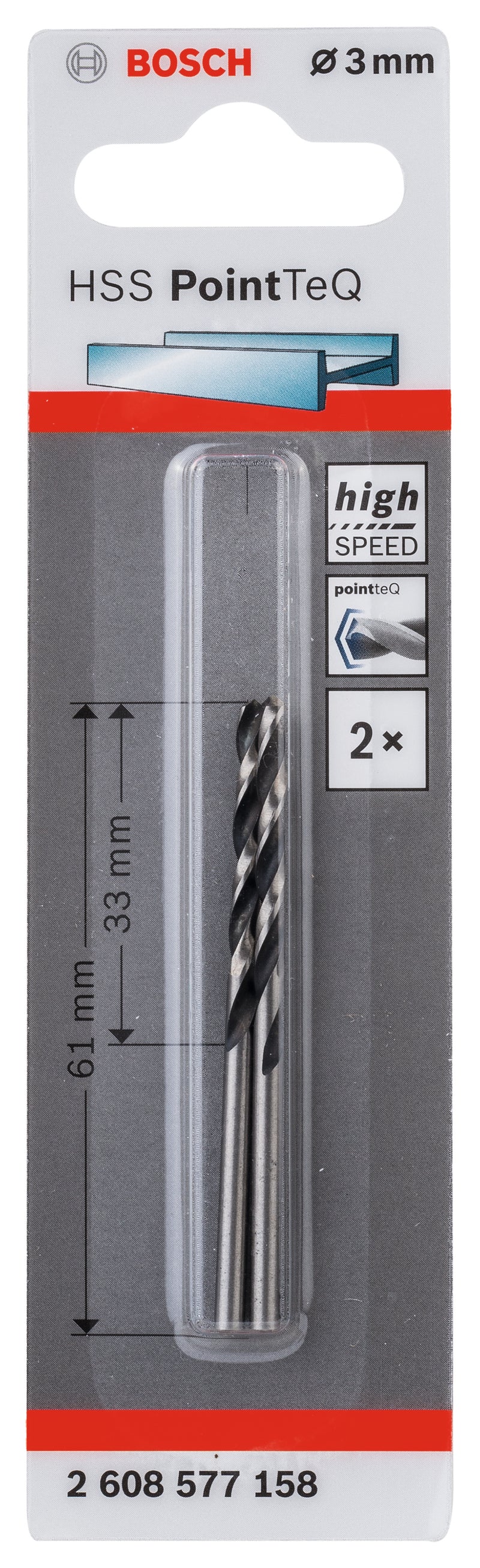 Bosch HSS PointTeQ Drill Bit 3.0mm