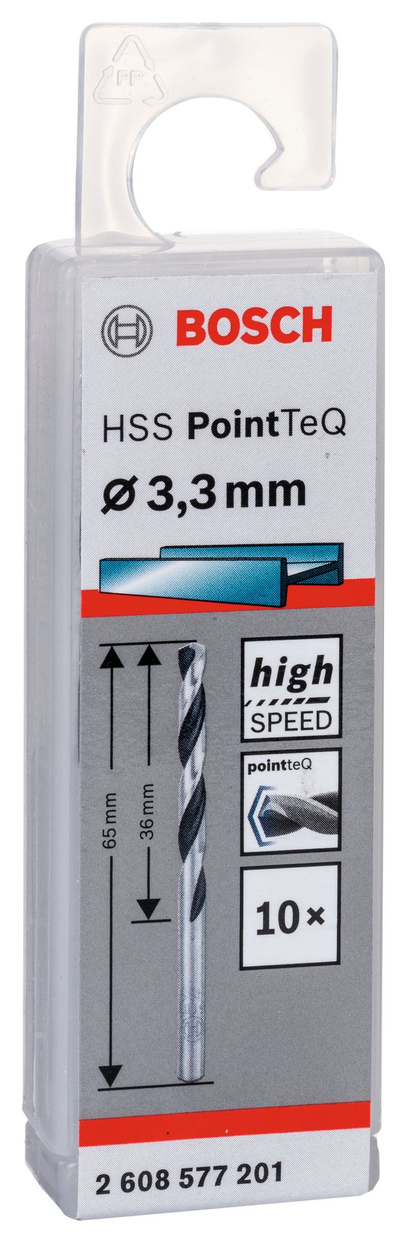 Broca Bosch HSS PointTeQ de 3,3 mm