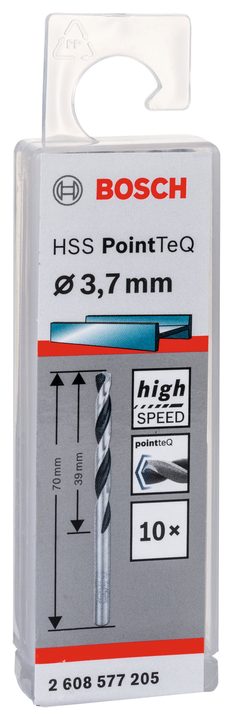 Broca helicoidal Bosch PointTeQ de 3,7 mm