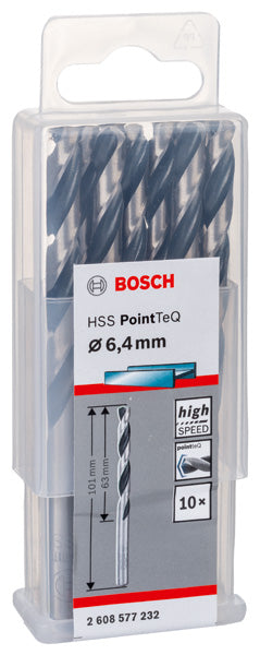 Broca helicoidal Bosch PointTeQ de 6,4 mm