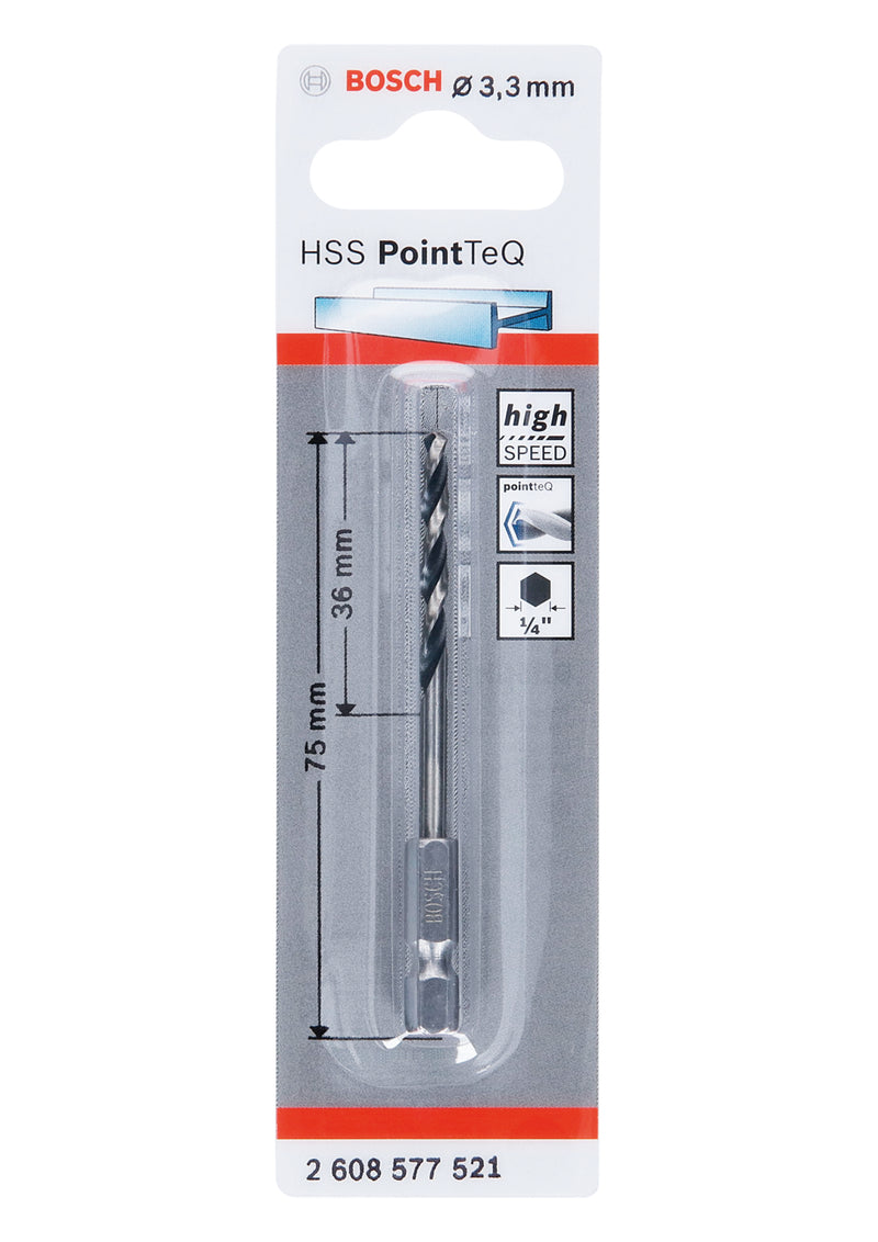 Broca hexagonal para metal Bosch 3,3X75MM