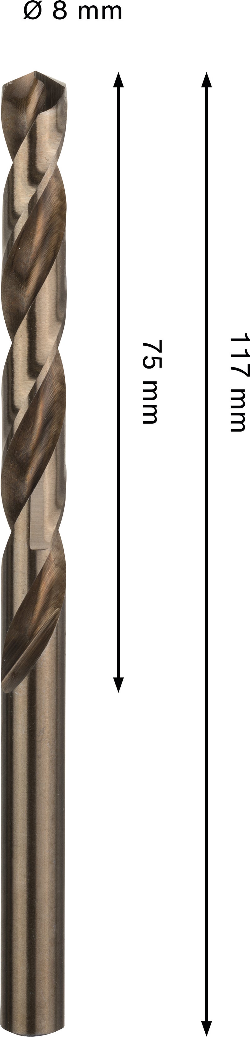 Bosch Accessories Drill (PRO Stainless Steel HSS-Co Metal Drill, 8 x 75 x 117 mm)