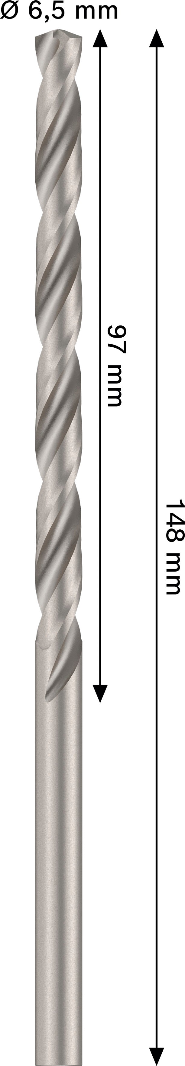 Bosch Accessories Drill (PRO Metal HSS-G Metal Drill, 6.5 x 97 x 148 mm)