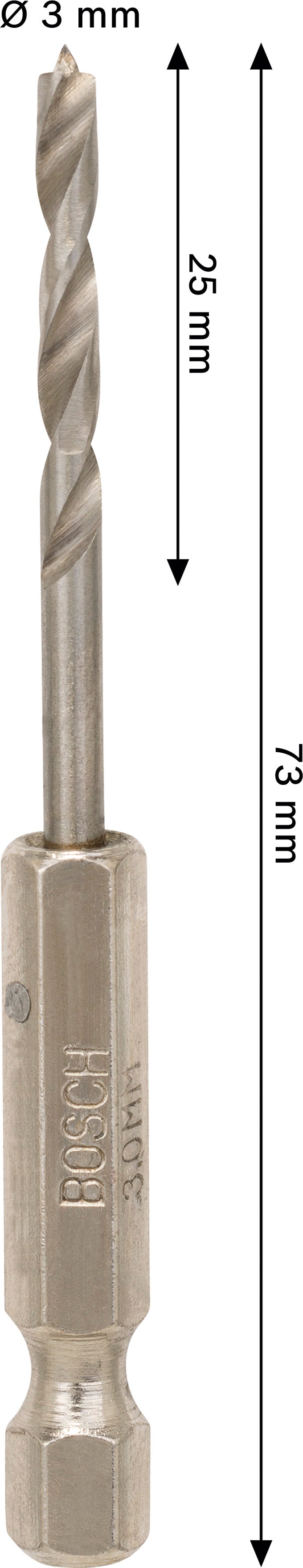 Bosch Accessories Drill Bit (PRO Wood HSS Drill Bit, 3 x 25 x 73 mm)