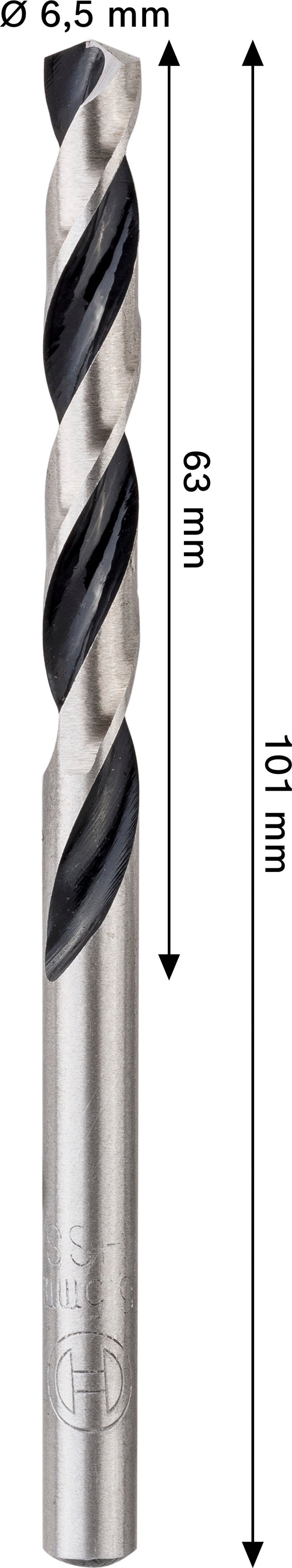 Bosch Accessories Drill (HSS Twist Drill Bit, 6.5 x 63 x 101 mm, CYL shank)