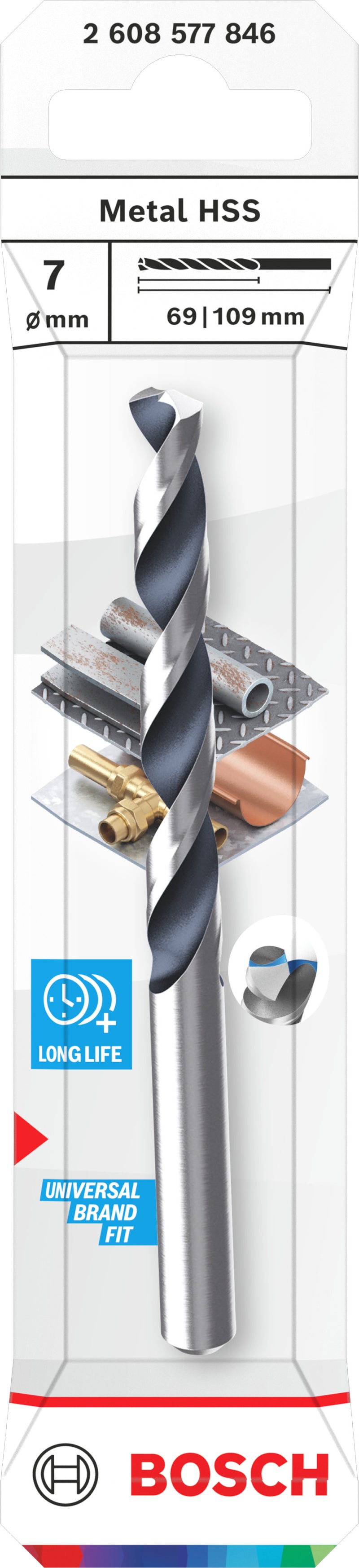Accesorios Bosch Taladro (Broca helicoidal HSS, 7 x 69 x 109 mm, vástago CYL)