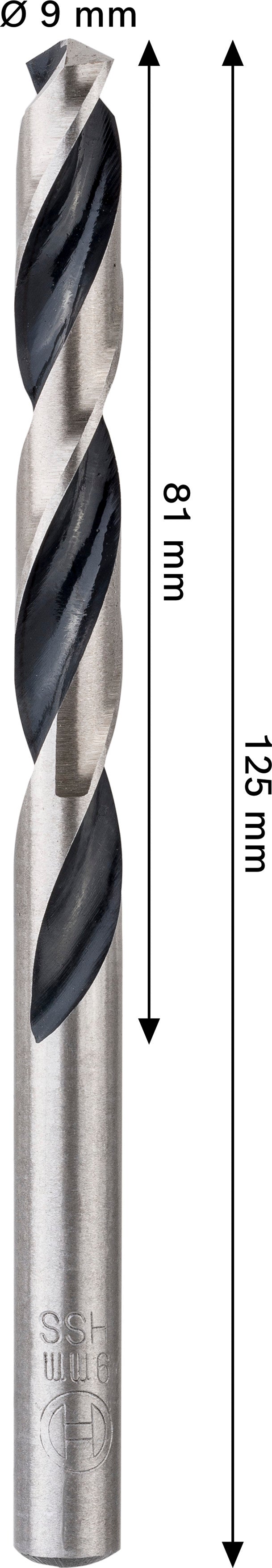 Broca Bosch Accessories (Broca para metal HSS Twist Drill Bit, 9 x 81 x 125 mm, encabadouro CYL)