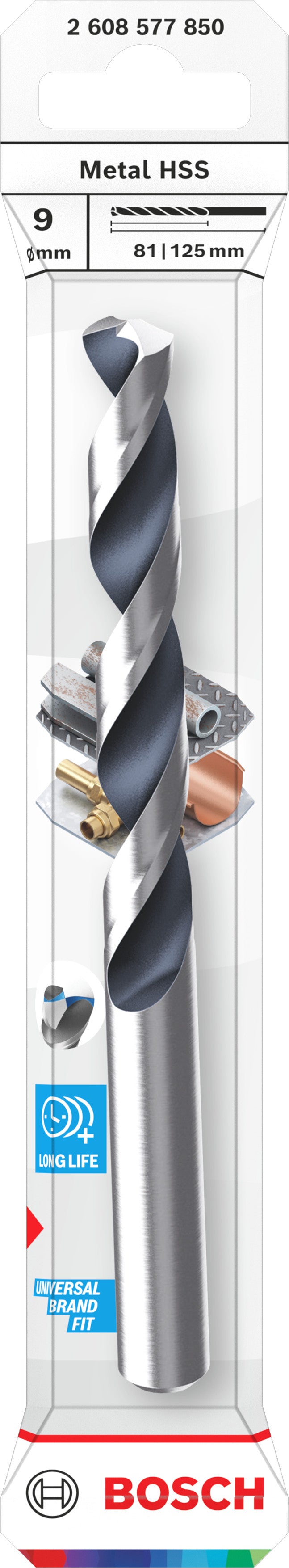 Broca Bosch Accessories (Broca para metal HSS Twist Drill Bit, 9 x 81 x 125 mm, encabadouro CYL)