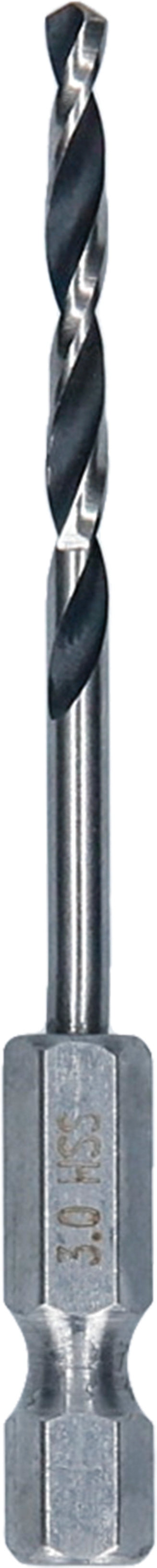Broca Bosch Accessories (Broca para metal HSS Twist Drill Bit, 3 x 33 x 72 mm, encabadouro HEX 1/4")