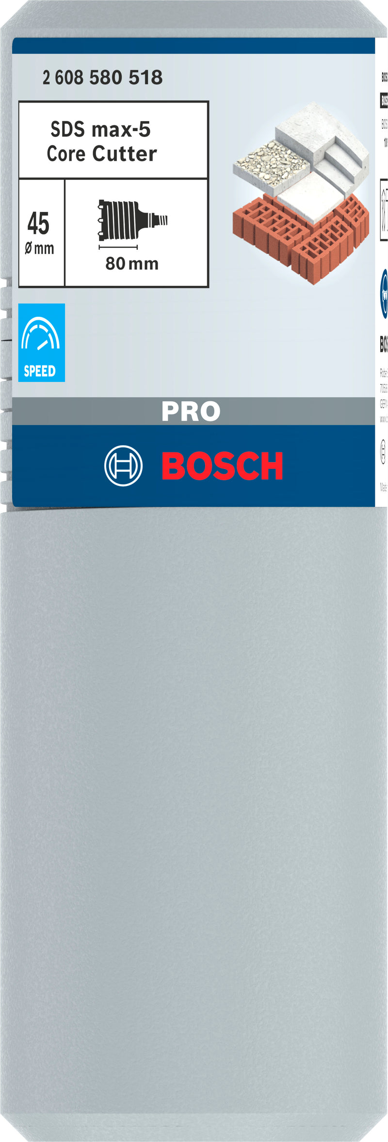 Bosch SDS-Max 9 Core Cutter, 45 x 80 mm