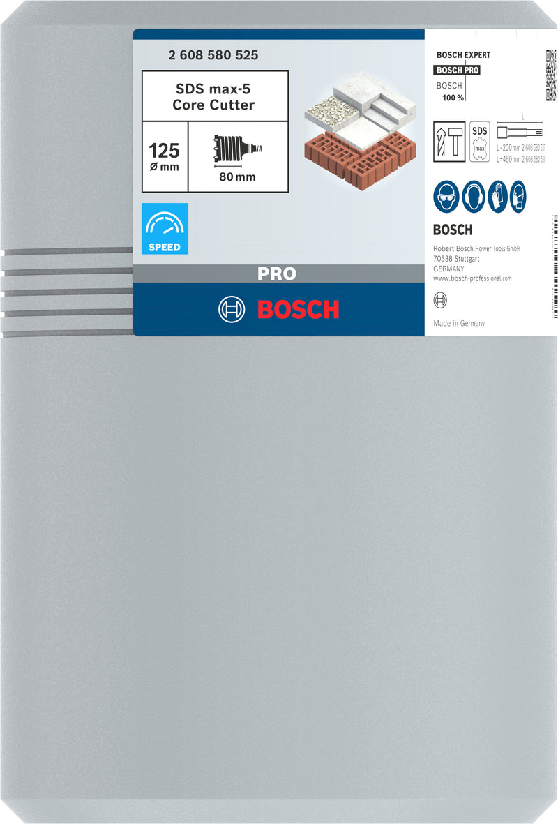 Cortador de núcleo Bosch SDS-Max 9, 125 x 80 mm