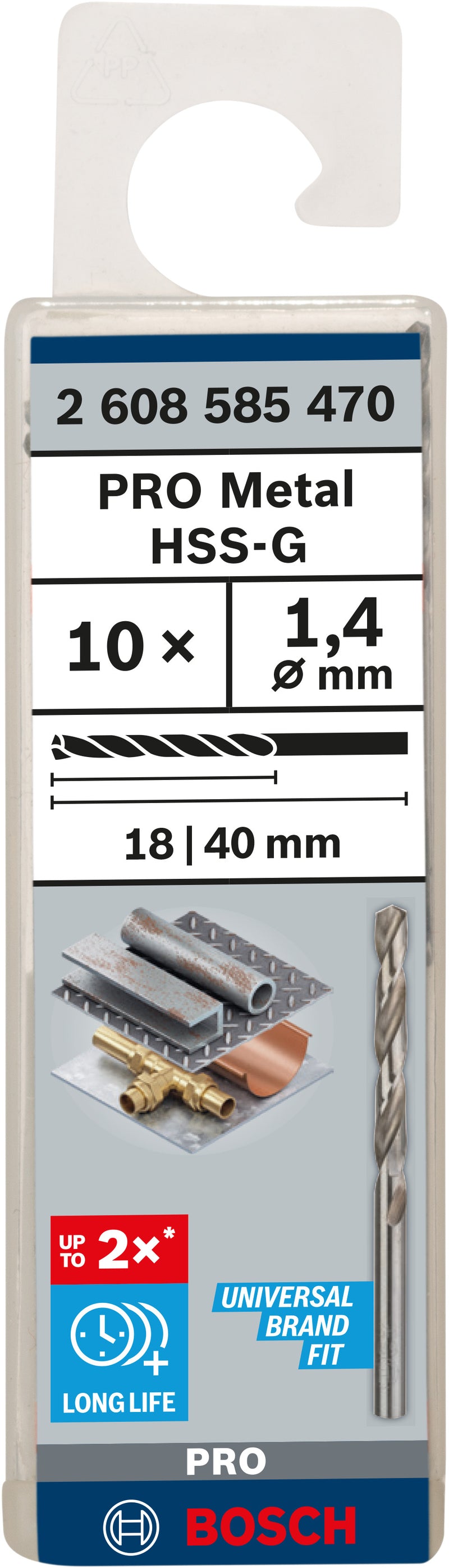 Berbequim helicoidal Bosch 1,4 mm HSS-G (embalagem de 10)